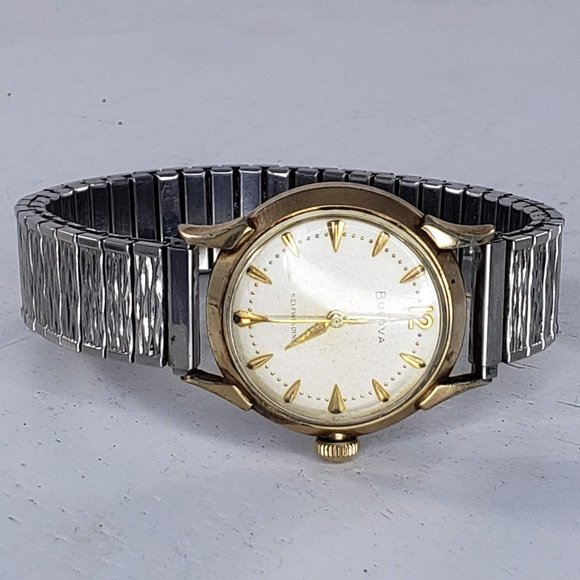 Vintage Bulova Self-winding Men's Watch 10K RGP Bezel Flex On Stainless Steel - Picture 7 of 11